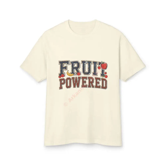 Collegiate-style vintage T-shirt assorted fruit icons Faded Cream / S T-Shirt
