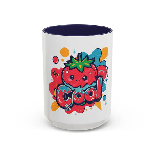 Cool Strawberry Coffee Mug | Cute Kawaii Fruit Design | Fun Gift for Coffee & Tea Lovers 15oz / Navy Mug