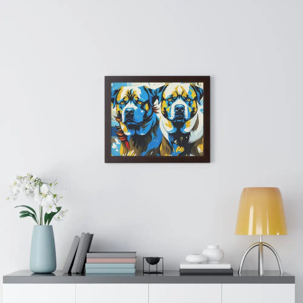 Dog Portrait Art Print Framed Horizontal Poster Pet Lover Gift Dog Decor Animal Wall Art Home Decoration Poster