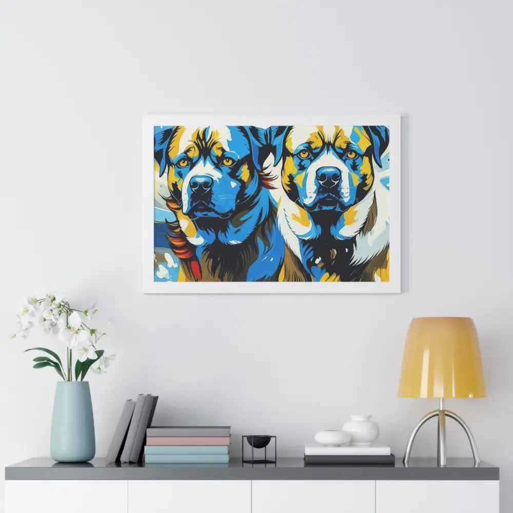 Dog Portrait Art Print Framed Horizontal Poster Pet Lover Gift Dog Decor Animal Wall Art Home Decoration Poster