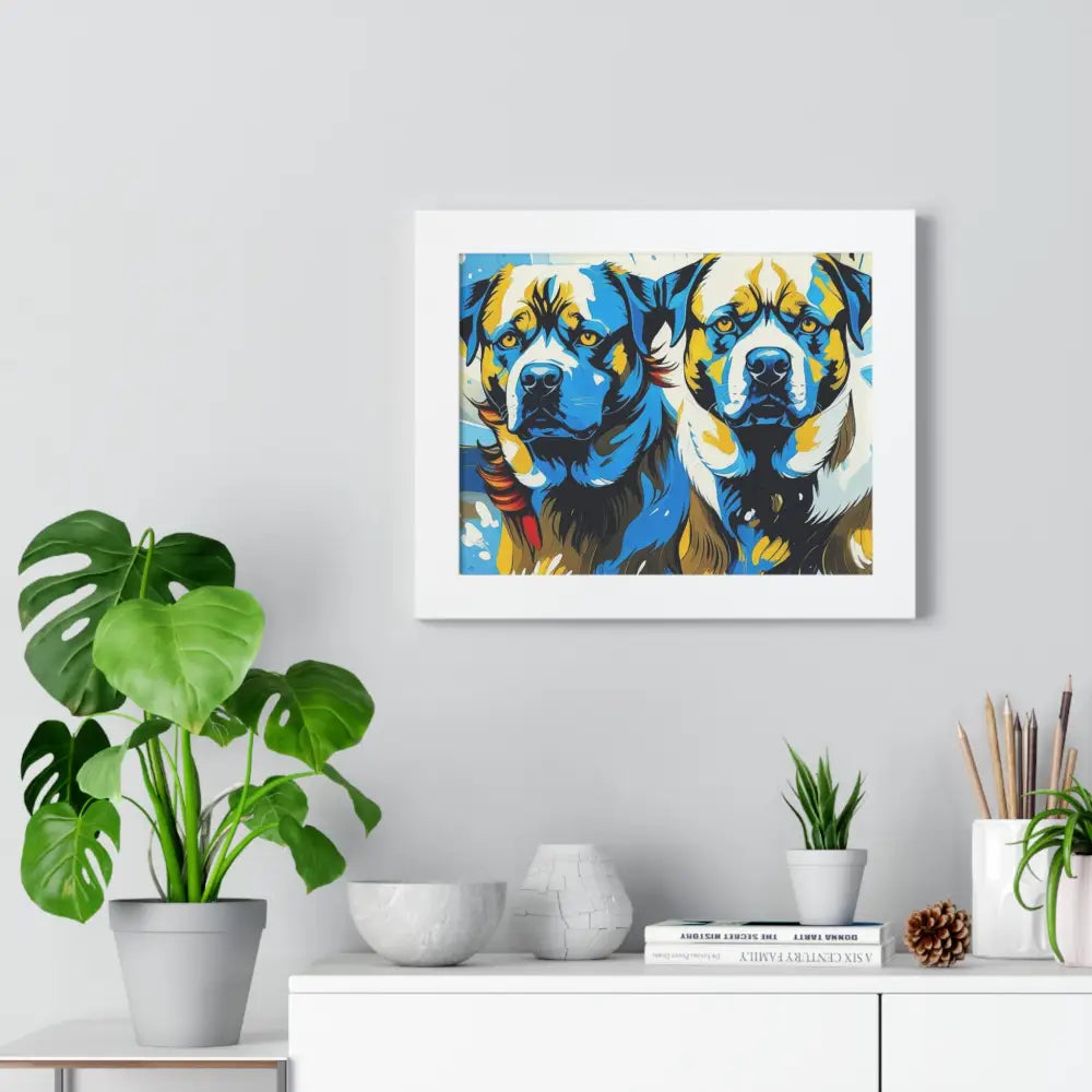 Dog Portrait Art Print Framed Horizontal Poster Pet Lover Gift Dog Decor Animal Wall Art Home Decoration Poster