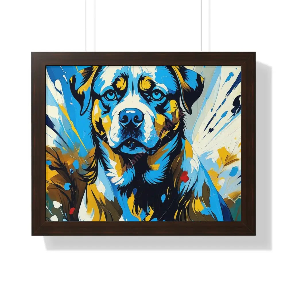Dog Portrait Art Print Framed Horizontal Poster Pet Lover Gift Dog Decor Animal Wall Art Home Decoration 20’’ x 16’’