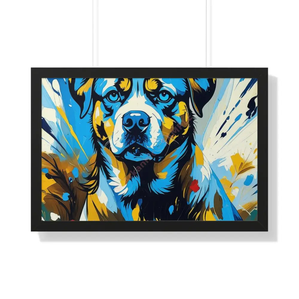 Dog Portrait Art Print Framed Horizontal Poster Pet Lover Gift Dog Decor Animal Wall Art Home Decoration 30’’ x 20’’