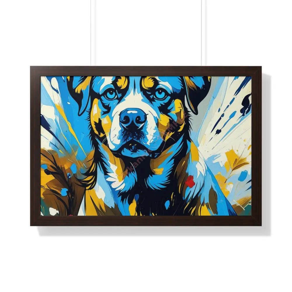 Dog Portrait Art Print Framed Horizontal Poster Pet Lover Gift Dog Decor Animal Wall Art Home Decoration 30’’ x 20’’