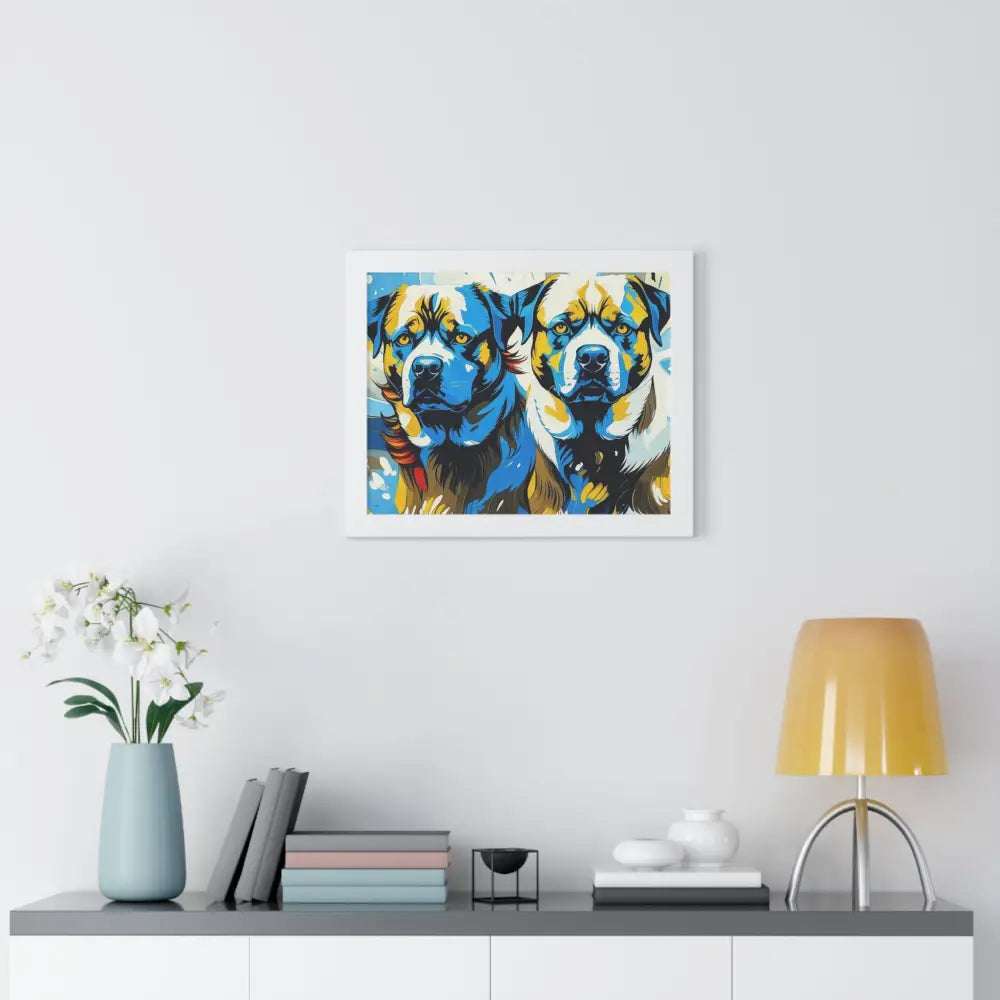 Dog Portrait Art Print Framed Horizontal Poster Pet Lover Gift Dog Decor Animal Wall Art Home Decoration Poster