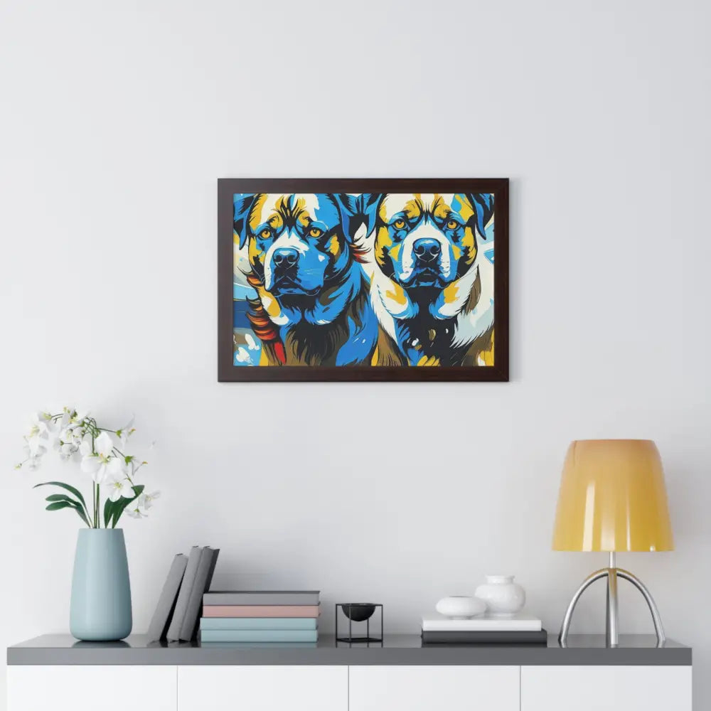 Dog Portrait Art Print Framed Horizontal Poster Pet Lover Gift Dog Decor Animal Wall Art Home Decoration Poster