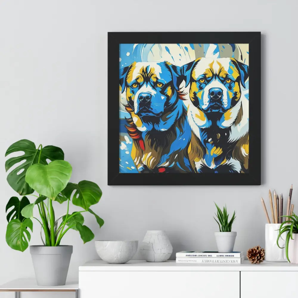 Dog Portrait Art Print Framed Horizontal Poster Pet Lover Gift Dog Decor Animal Wall Art Home Decoration Poster
