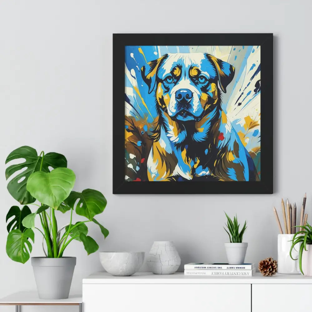 Dog Portrait Art Print Framed Horizontal Poster Pet Lover Gift Dog Decor Animal Wall Art Home Decoration Poster