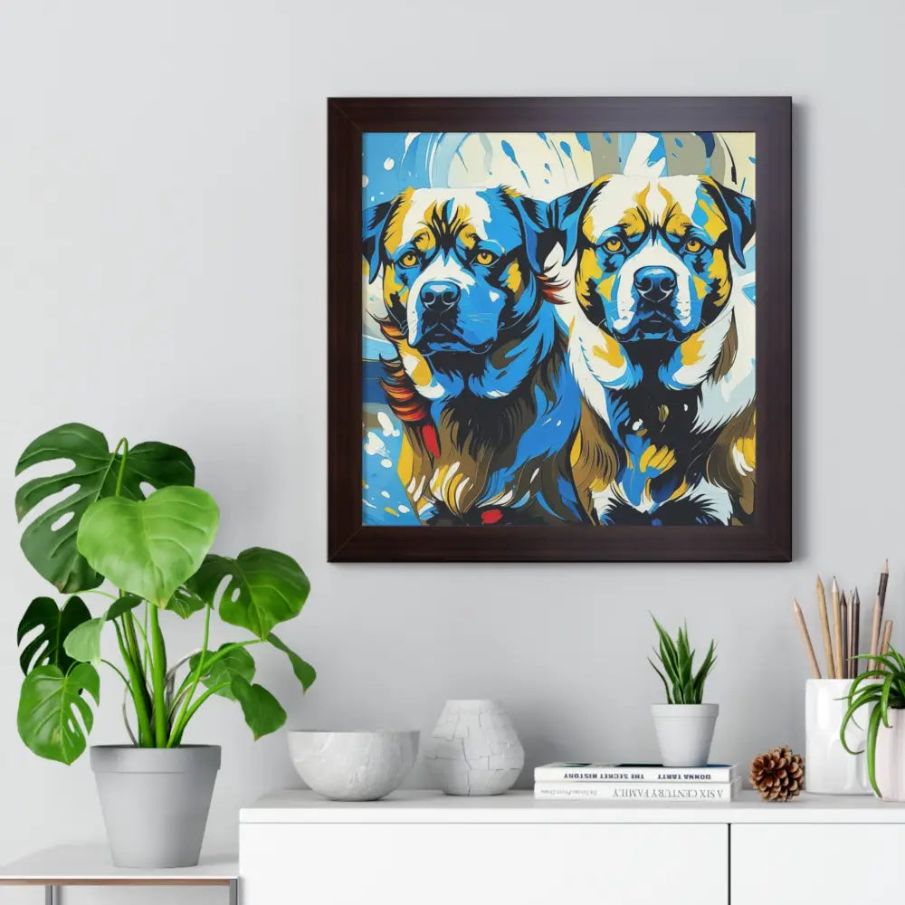 Dog Portrait Art Print Framed Horizontal Poster Pet Lover Gift Dog Decor Animal Wall Art Home Decoration Poster