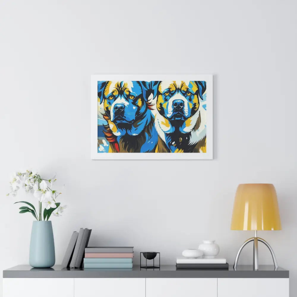 Dog Portrait Art Print Framed Horizontal Poster Pet Lover Gift Dog Decor Animal Wall Art Home Decoration Poster