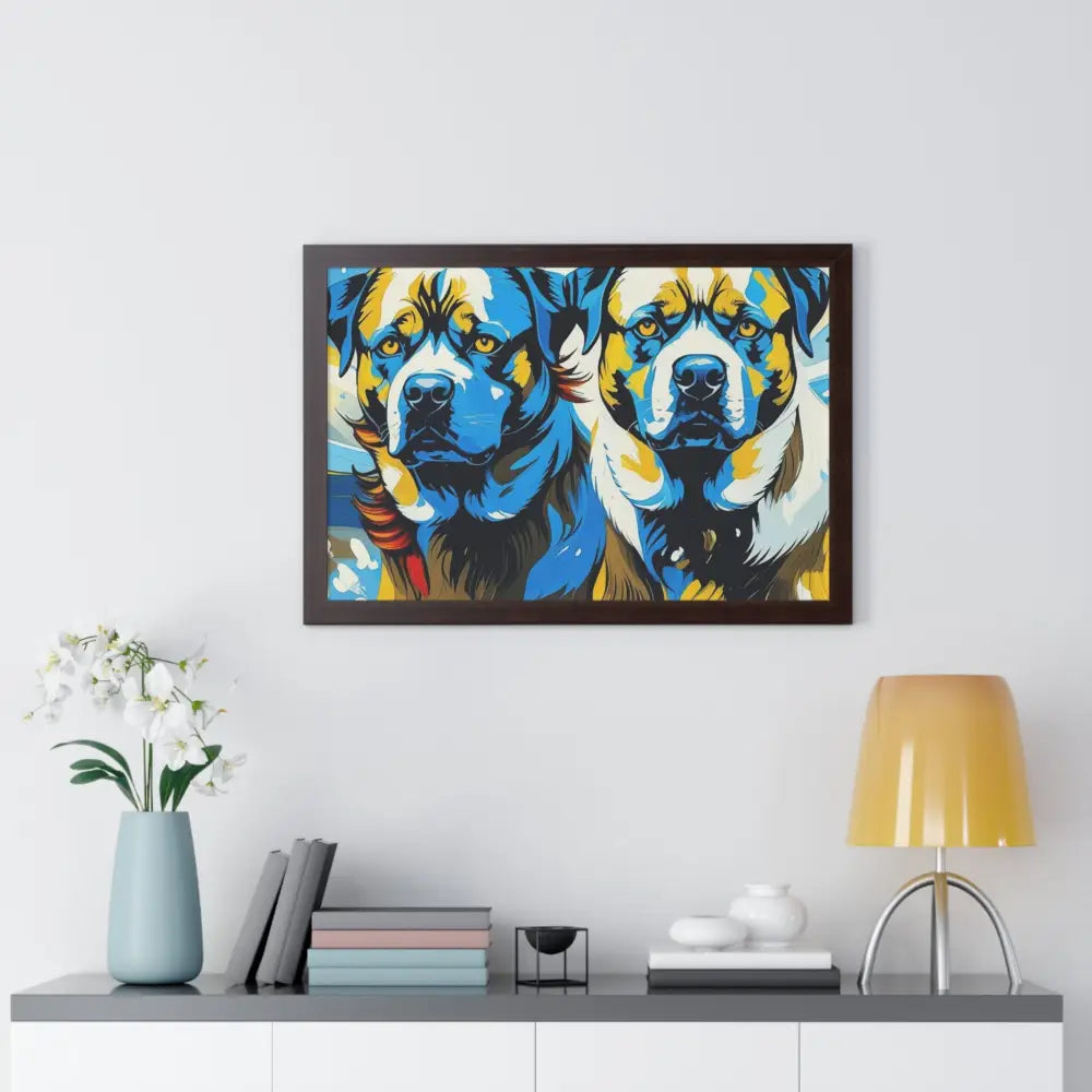 Dog Portrait Art Print Framed Horizontal Poster Pet Lover Gift Dog Decor Animal Wall Art Home Decoration Poster