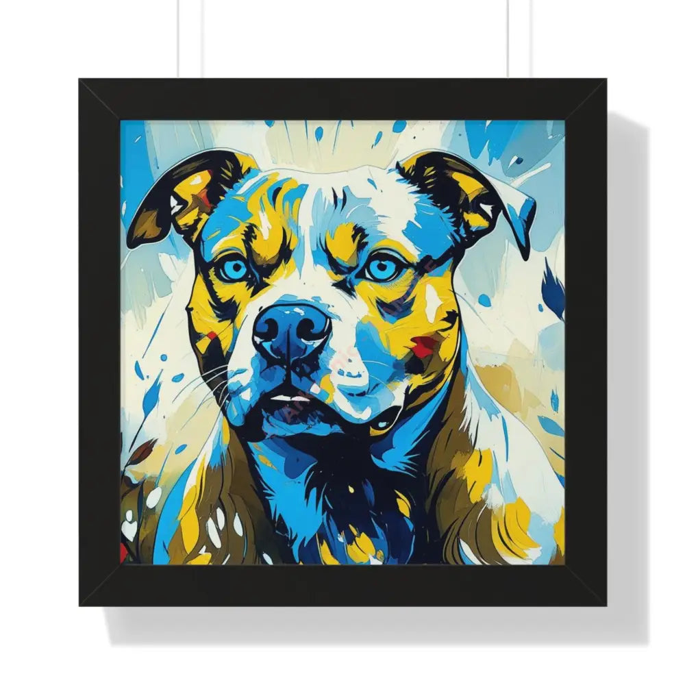 Dog Portrait Art Print Framed Horizontal Poster Pet Lover Gift Dog Decor Animal Wall Art Home Decoration Pitt Bull
