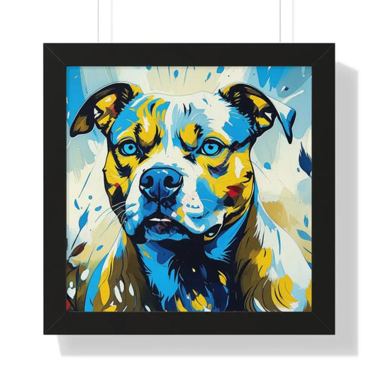 Dog Portrait Art Print Framed Horizontal Poster Pet Lover Gift Dog Decor Animal Wall Art Home Decoration Pitt Bull