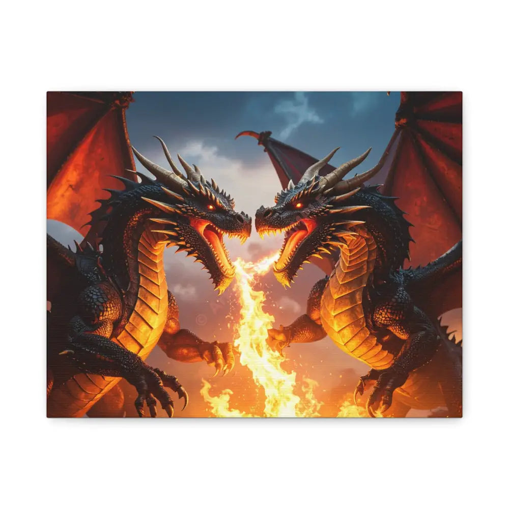 Dragons Fire Art Canvas Print Fantasy Wall Decor Dragon Lovers Gift Gothic Artwork Unique Home Decoration Fantasy Art