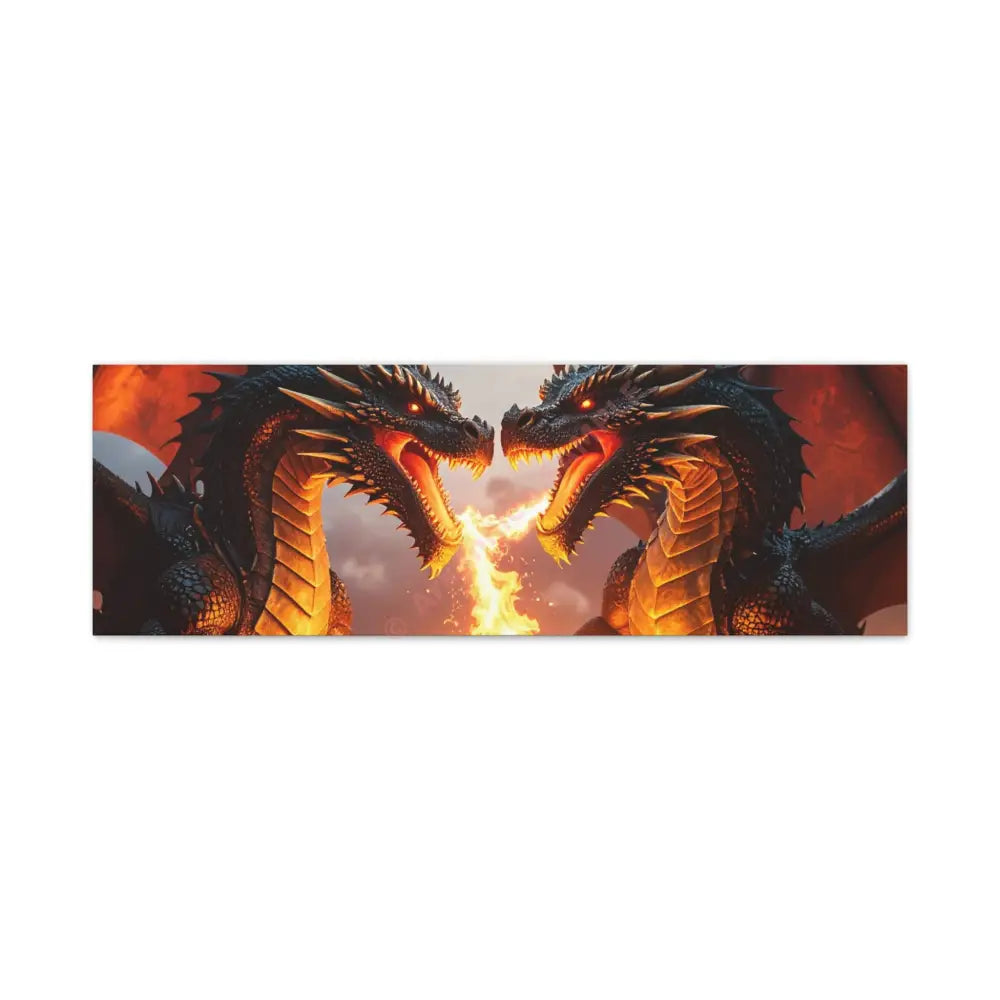 Dragons Fire Art Canvas Print Fantasy Wall Decor Dragon Lovers Gift Gothic Artwork Unique Home Decoration Fantasy Art