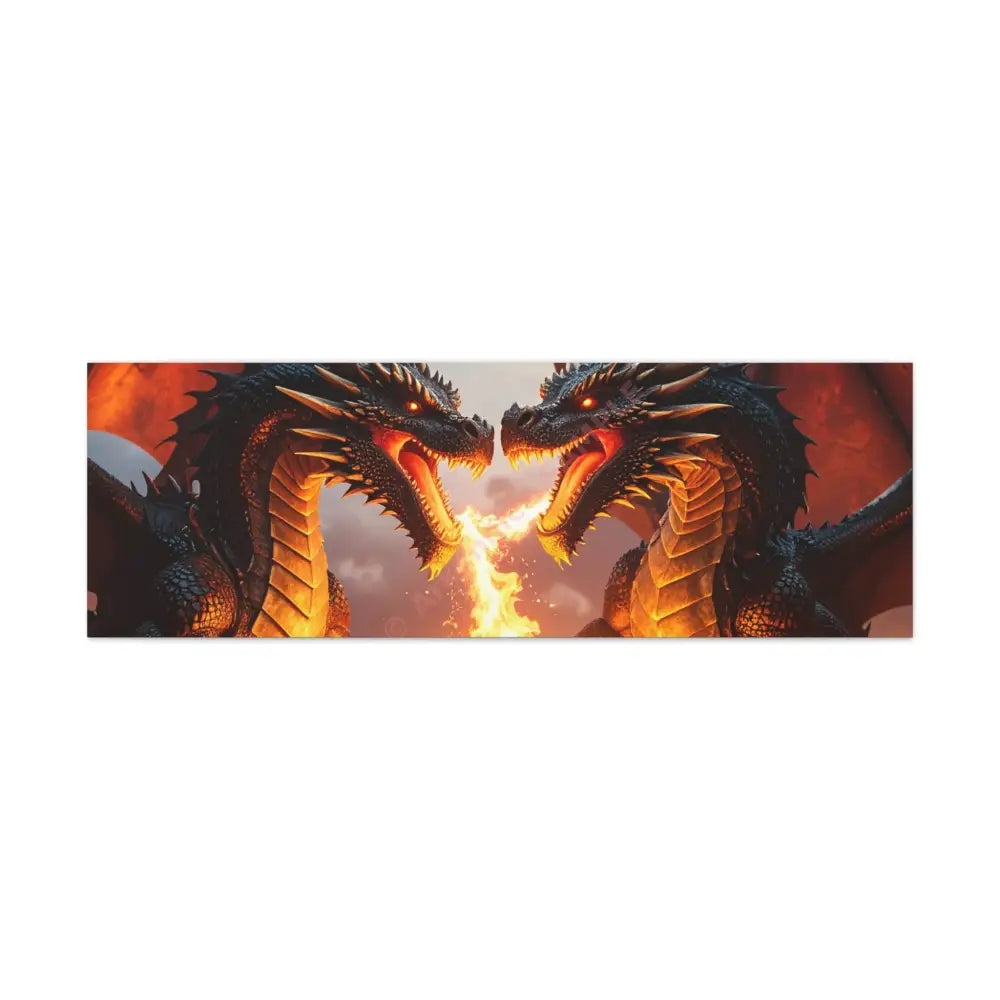 Dragons Fire Art Canvas Print Fantasy Wall Decor Dragon Lovers Gift Gothic Artwork Unique Home Decoration Fantasy Art
