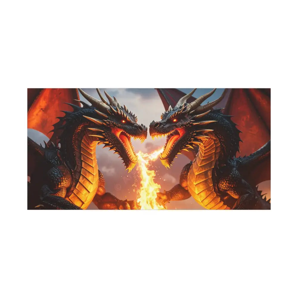 Dragons Fire Art Canvas Print Fantasy Wall Decor Dragon Lovers Gift Gothic Artwork Unique Home Decoration Fantasy Art
