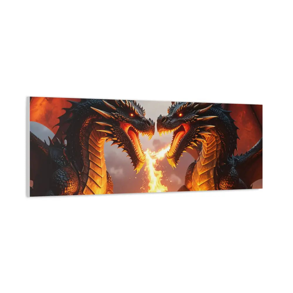 Dragons Fire Art Canvas Print Fantasy Wall Decor Dragon Lovers Gift Gothic Artwork Unique Home Decoration Fantasy Art