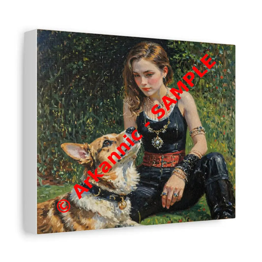 Elegance in the Garden: Companion’s Gaze Timeless RealismCanvas 10’’ x 8’’ (Horizontal) / 1.25’’ Canvas