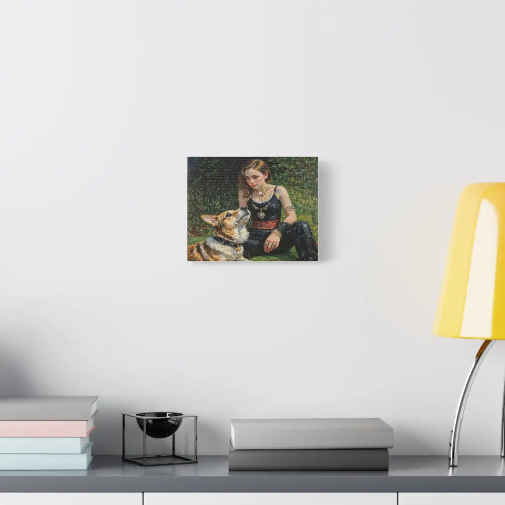 Elegance in the Garden: Companion’s Gaze Timeless RealismCanvas Canvas