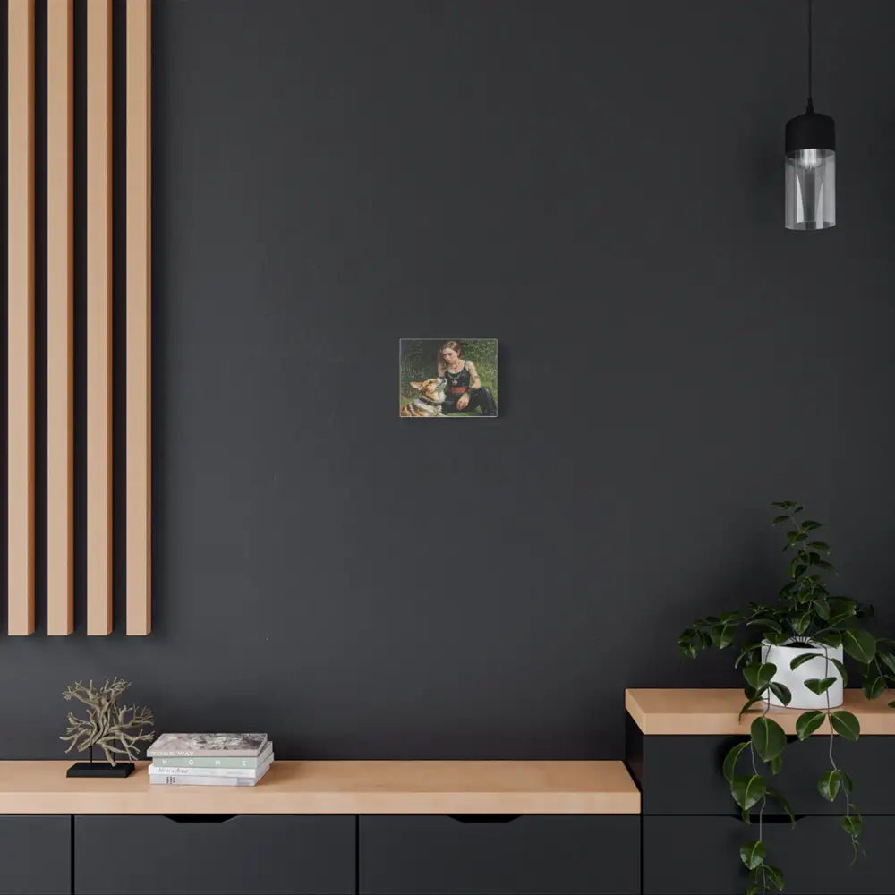 Elegance in the Garden: Companion’s Gaze Timeless RealismCanvas Canvas