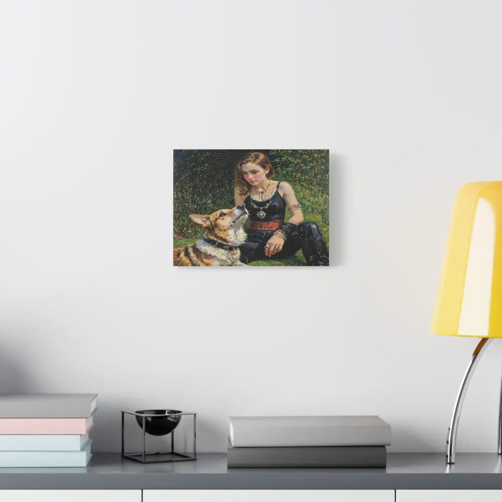 Elegance in the Garden: Companion’s Gaze Timeless RealismCanvas Canvas