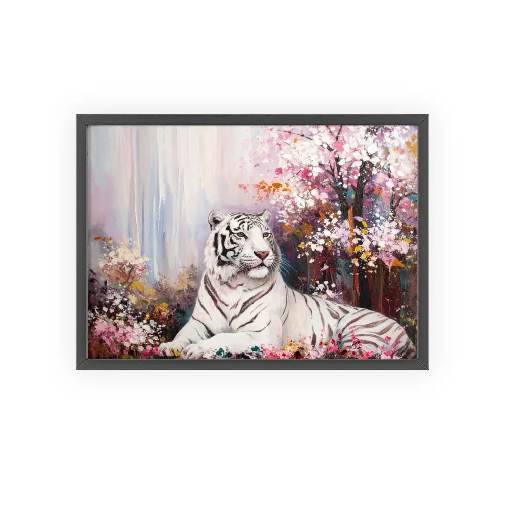 Elegant Tiger Art Poster with Wooden Frame | Wall Decor Home Aesthetic Gift for Animal Lovers Modern Art for Living
