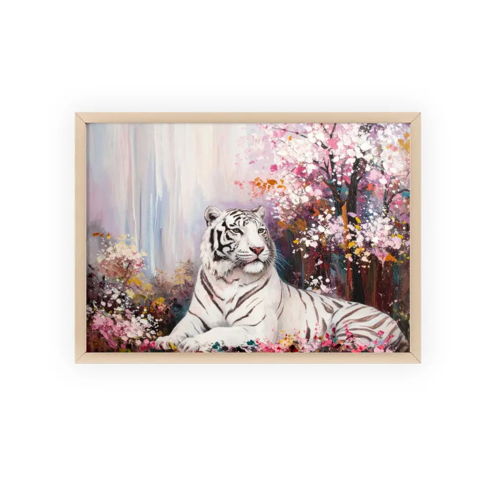 Elegant Tiger Art Poster with Wooden Frame | Wall Decor Home Aesthetic Gift for Animal Lovers Modern Art for Living