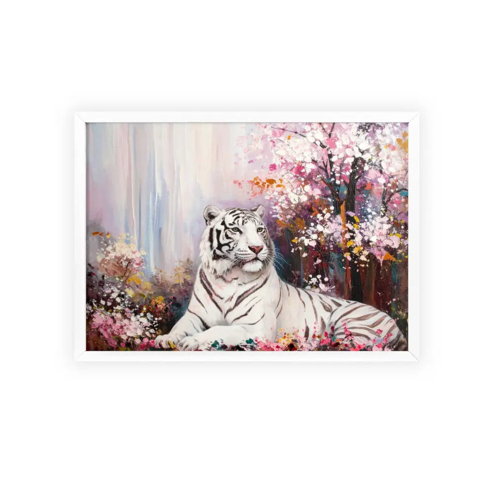 Elegant Tiger Art Poster with Wooden Frame | Wall Decor Home Aesthetic Gift for Animal Lovers Modern Art for Living