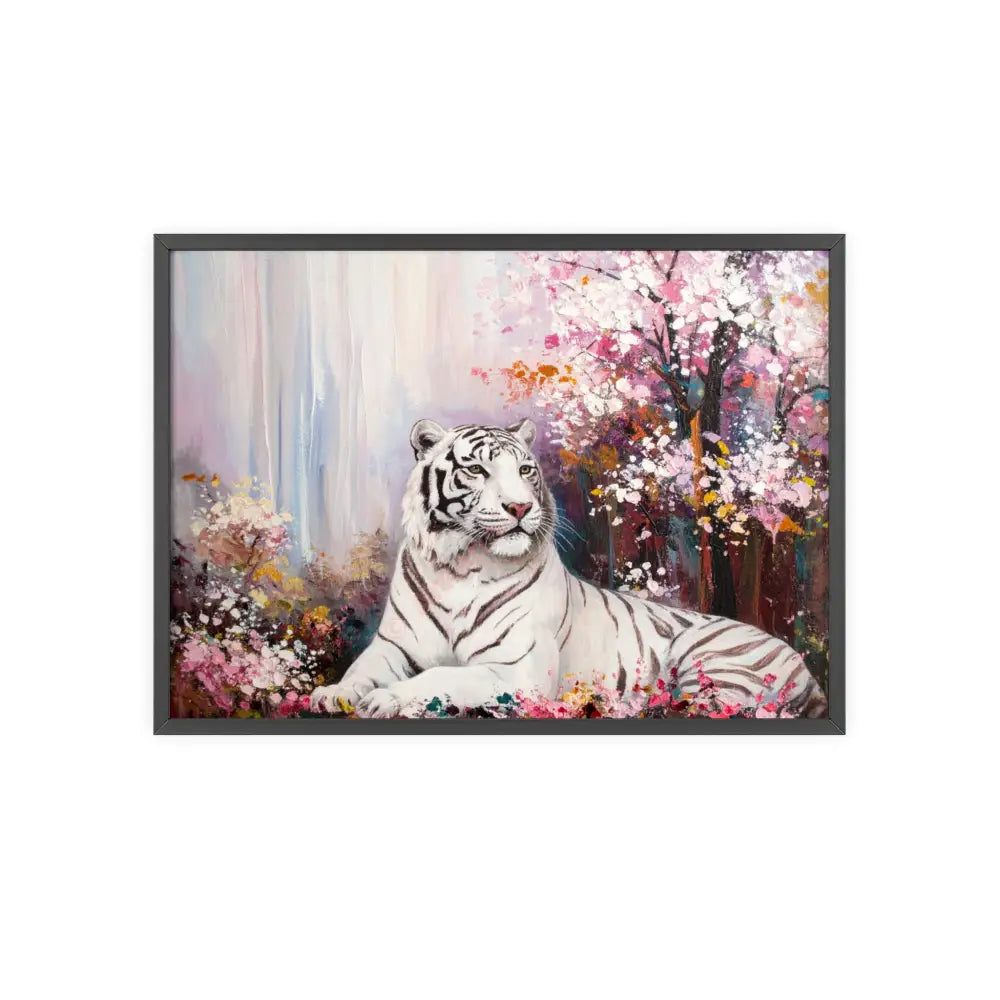 Elegant Tiger Art Poster with Wooden Frame | Wall Decor Home Aesthetic Gift for Animal Lovers Modern Art for Living