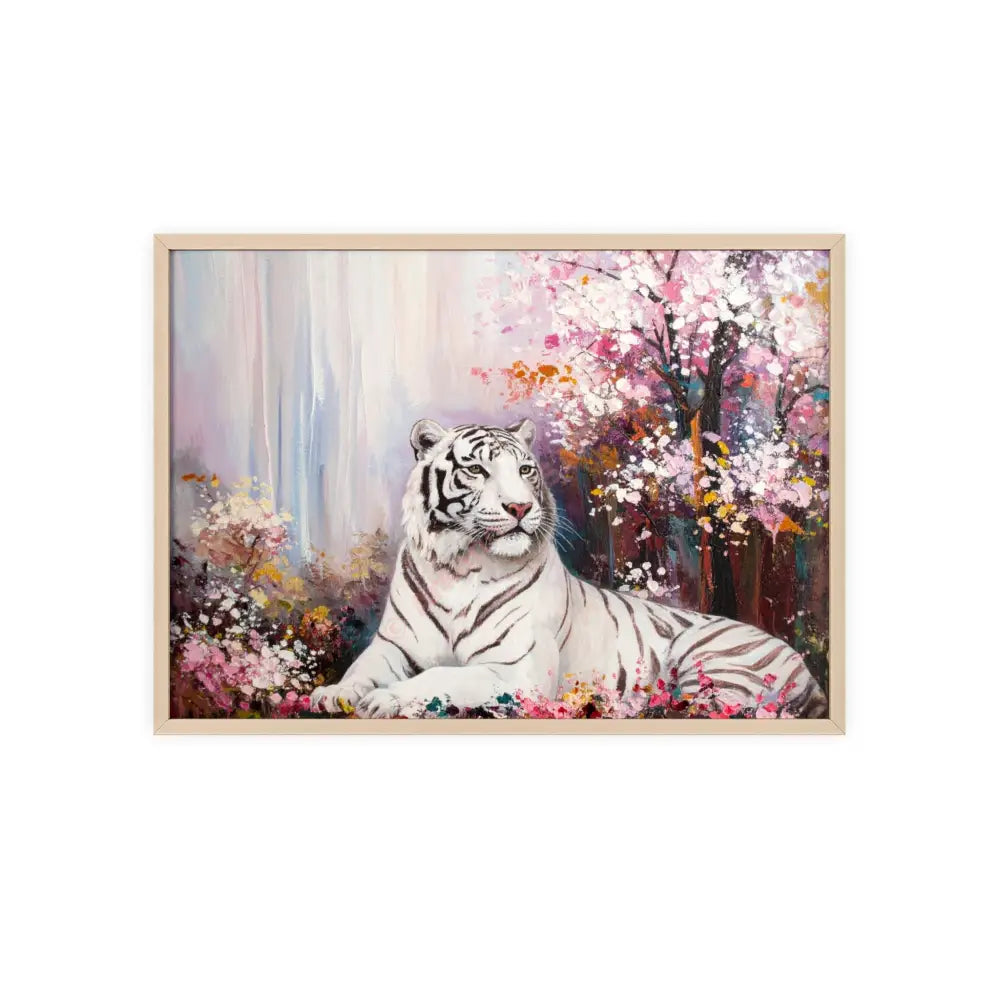 Elegant Tiger Art Poster with Wooden Frame | Wall Decor Home Aesthetic Gift for Animal Lovers Modern Art for Living