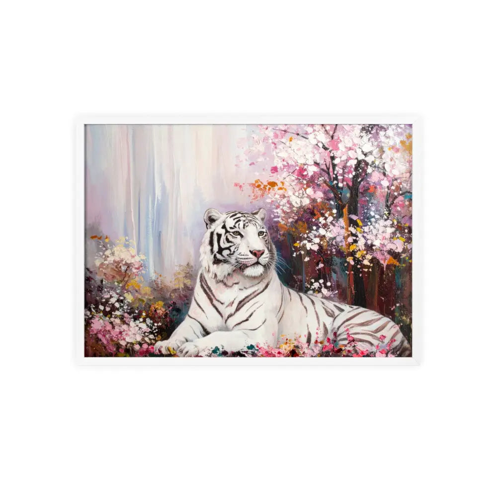 Elegant Tiger Art Poster with Wooden Frame | Wall Decor Home Aesthetic Gift for Animal Lovers Modern Art for Living