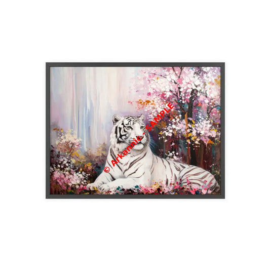Elegant Tiger Art Poster with Wooden Frame | Wall Decor Home Aesthetic Gift for Animal Lovers Modern Art for Living