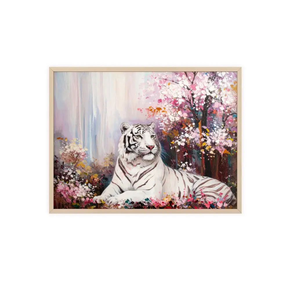 Elegant Tiger Art Poster with Wooden Frame | Wall Decor Home Aesthetic Gift for Animal Lovers Modern Art for Living