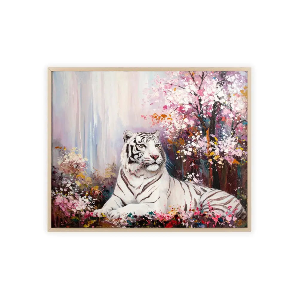 Elegant Tiger Art Poster with Wooden Frame | Wall Decor Home Aesthetic Gift for Animal Lovers Modern Art for Living