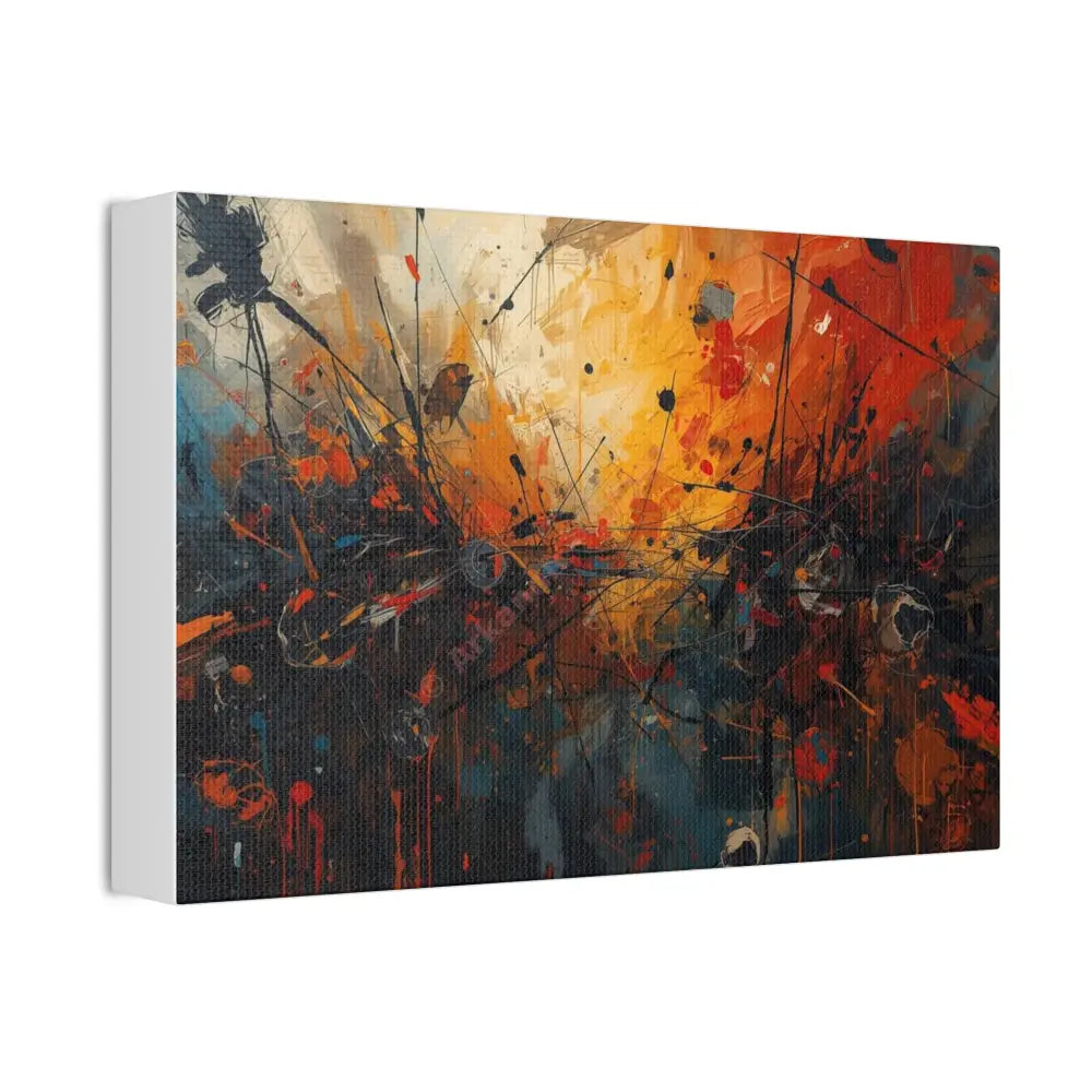 End of the World Abstract Canvas Wall Art Colorful Artwork 12’’ x 8’’ (Horizontal) / 1.5’’ Canvas