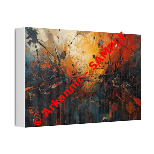 End of the World Abstract Canvas Wall Art Colorful Artwork 12’’ x 8’’ (Horizontal) / 1.5’’ Canvas