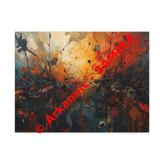 End of the World Abstract Canvas Wall Art Colorful Artwork 16″ x 12″ (Horizontal) / 1.5’’ Canvas