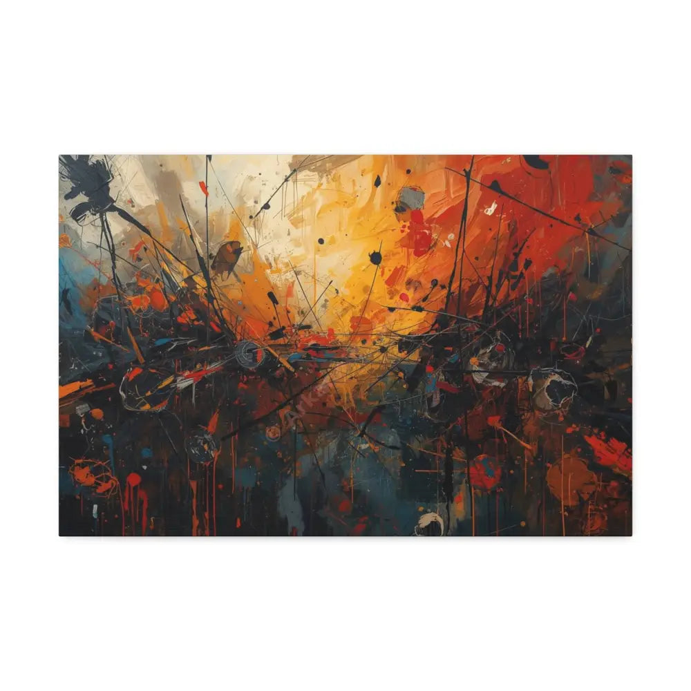 End of the World Abstract Canvas Wall Art Colorful Artwork 24″ x 16″ (Horizontal) / 1.5’’ Canvas