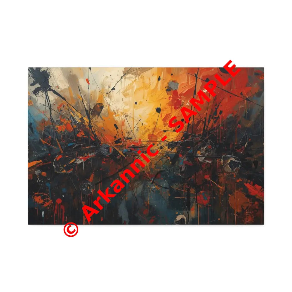 End of the World Abstract Canvas Wall Art Colorful Artwork 30″ x 20″ (Horizontal) / 1.5’’ Canvas