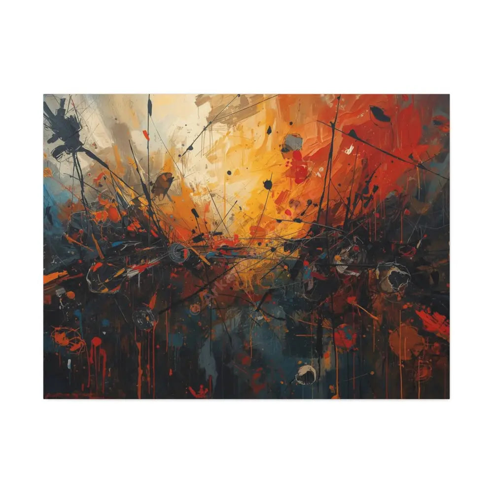 End of the World Abstract Canvas Wall Art Colorful Artwork 40’’ x 30’’ (Horizontal) / 1.5’’ Canvas