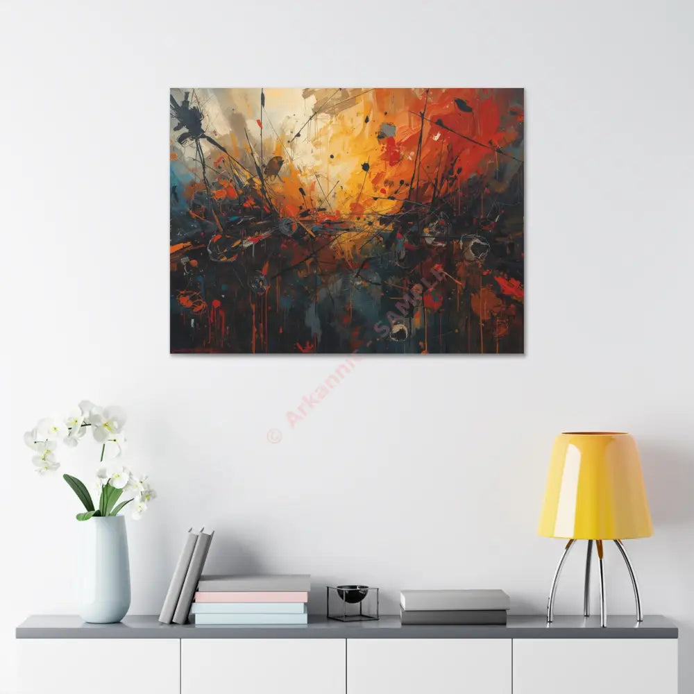 End of the World Abstract Canvas Wall Art Colorful Artwork Canvas