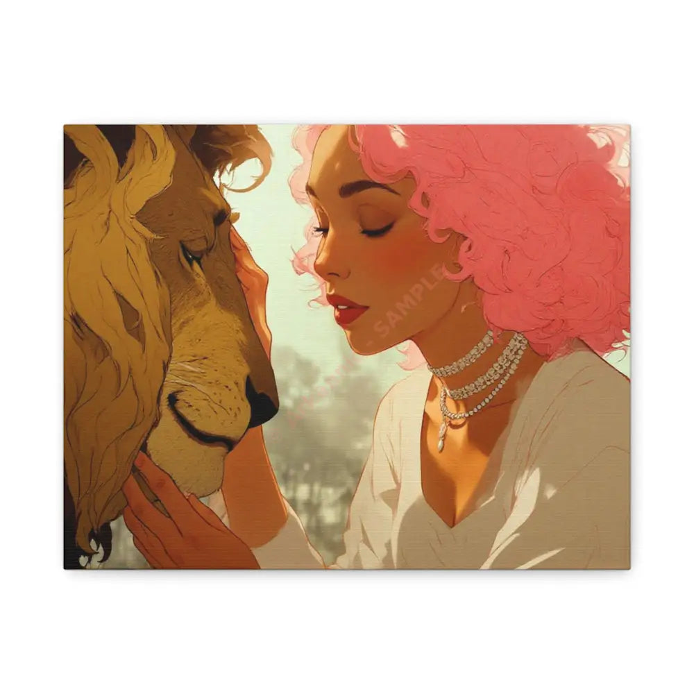 Ethereal Harmony: Whispers of the Golden Pride Digital Dreamscape IllustrationCanvas 14″ x 11″ (Horizontal) / 1.25’’
