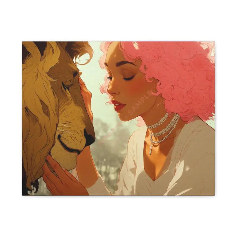 Ethereal Harmony: Whispers of the Golden Pride Digital Dreamscape IllustrationCanvas 20″ x 16″ (Horizontal) / 1.25’’