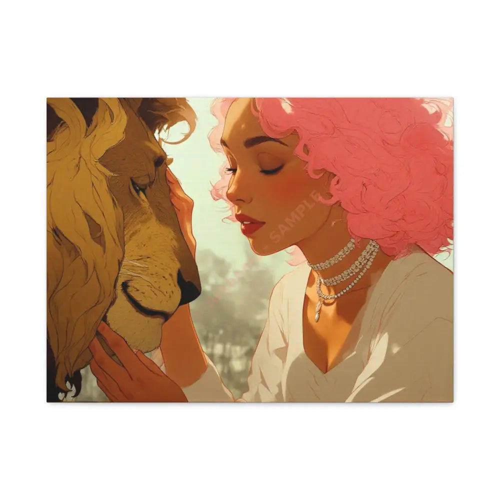 Ethereal Harmony: Whispers of the Golden Pride Digital Dreamscape IllustrationCanvas 24″ x 18″ (Horizontal) / 1.25’’