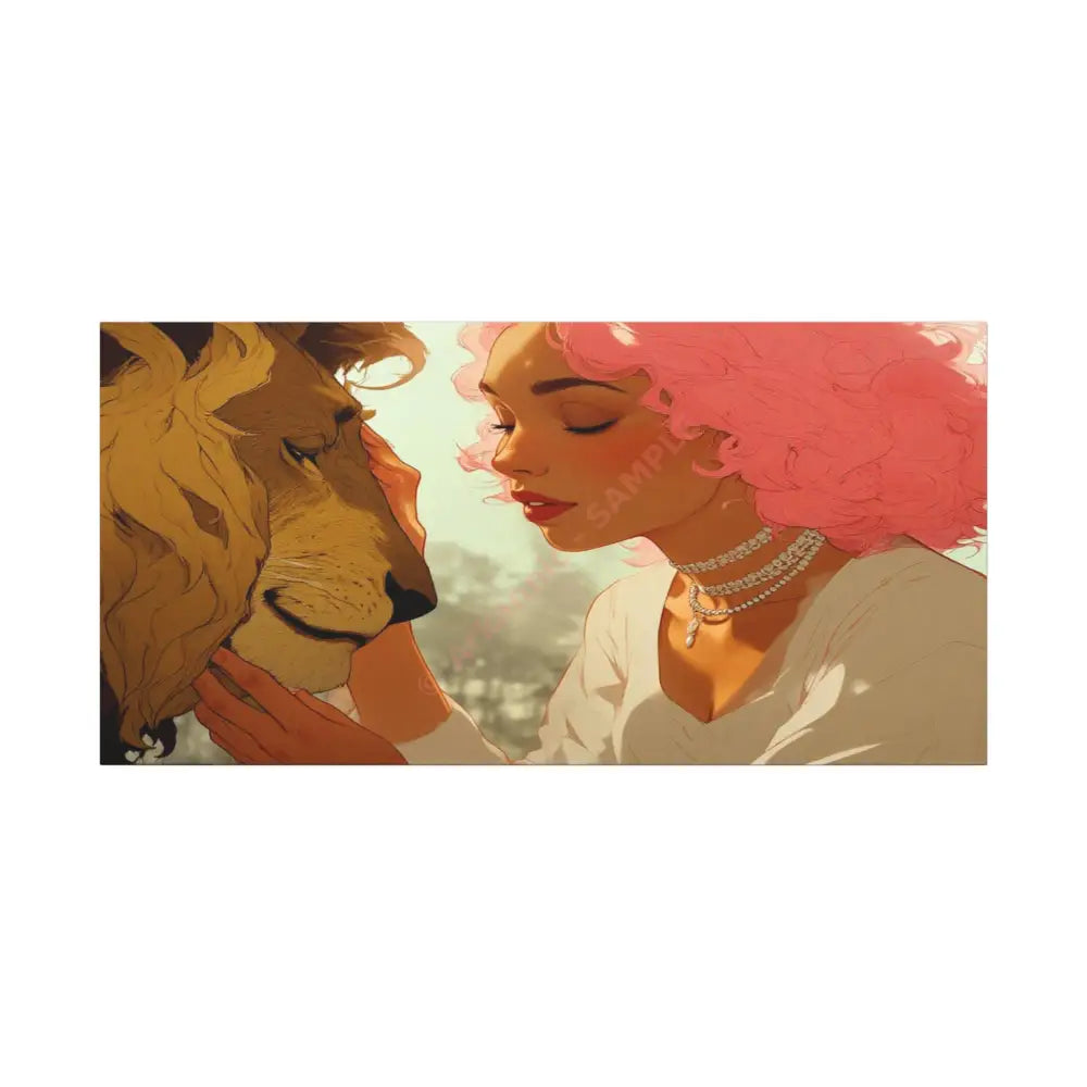 Ethereal Harmony: Whispers of the Golden Pride Digital Dreamscape IllustrationCanvas 30’’ x 15’’ (Horizontal) / 1.25’’