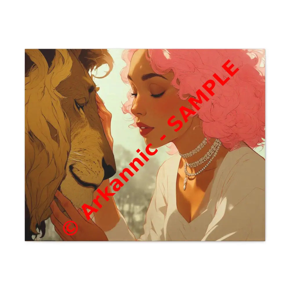 Ethereal Harmony: Whispers of the Golden Pride Digital Dreamscape IllustrationCanvas 30’’ x 24’’ (Horizontal) / 1.25’’