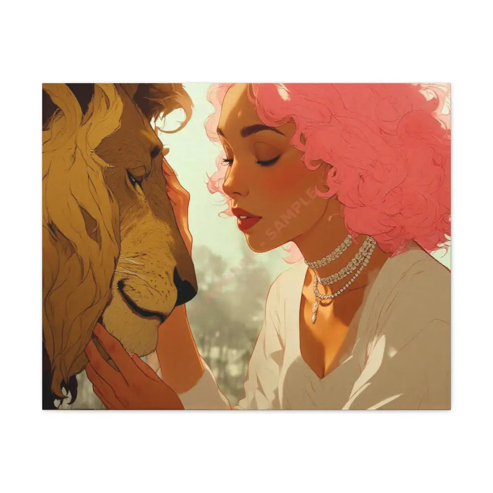 Ethereal Harmony: Whispers of the Golden Pride Digital Dreamscape IllustrationCanvas 30’’ x 24’’ (Horizontal) / 1.25’’