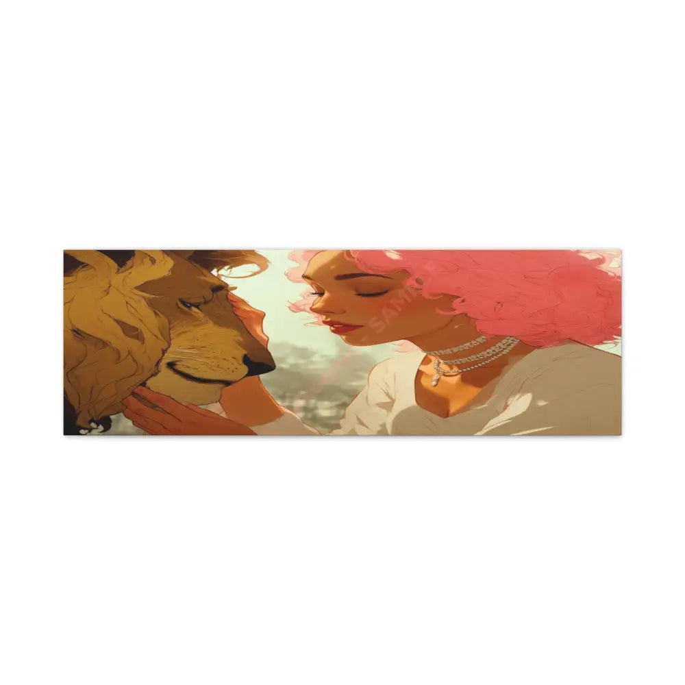 Ethereal Harmony: Whispers of the Golden Pride Digital Dreamscape IllustrationCanvas 36’’ x 12’’ (Horizontal) / 1.25’’