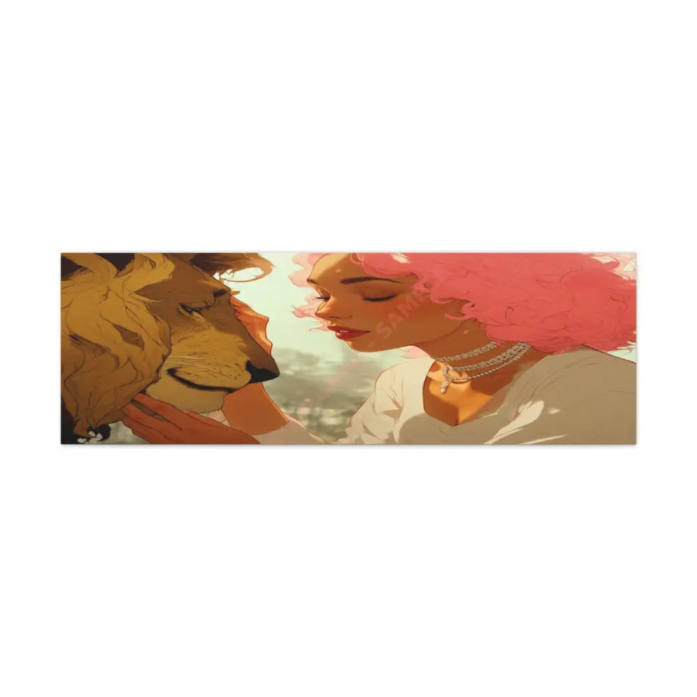 Ethereal Harmony: Whispers of the Golden Pride Digital Dreamscape IllustrationCanvas 48’’ x 16’’ (Horizontal) / 1.25’’
